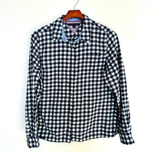 Boys Tommy Hilfiger Blue Gingham Button Down Shirt - XXL